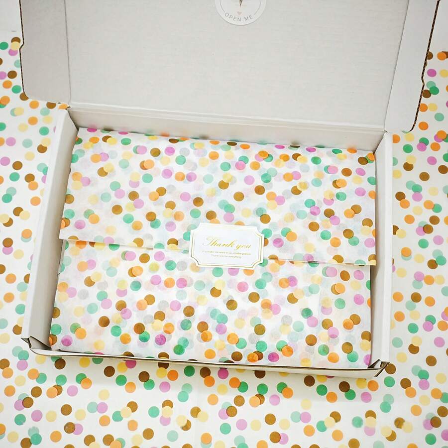 10/30/60 Sheets Of Colored Polka Dot Gift Wrapping Paper, 50cm X 35cm - Perfect For Easter, Weddings, Valentine's Day, Holidays, Birthdays, Bouquet And Shoe Wrapping, Gift Bag Fillers, And Gift Wrapping Accessories. - Color Wave Dots - View 1