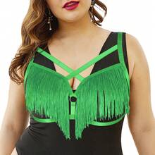 Sujetador con jaula con flecos de estilo gótico sexy - Ajustable, perfecto para ropa de fiesta y atuendos de vacaciones - Multicolor - Ver 13