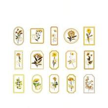 复古边框植物花卉装饰贴纸，DIY文具贴纸，卡通可爱创意趣味防水贴纸，糖果贴纸，手机贴纸，适用于剪贴簿、子弹笔记、笔记本、工艺品、水瓶、吉他、滑板、摩托车、头盔、行李箱、返校用品、冬季用品、感恩节、圣诞节、沙特国庆日、生日、节日、新年、情人节、送给男女朋友的礼物、成人剪贴簿用品 - 彩色 - 查看 8