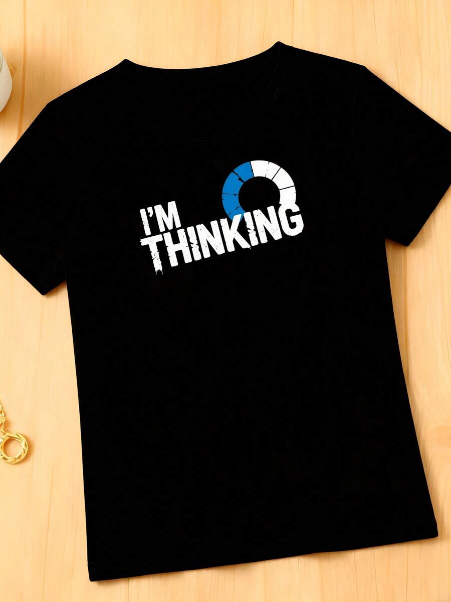 100% Cotton I'm Thinking Funny Positive Thinking O-2 - Đen 3 - Xem 1