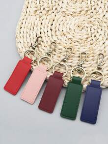 1pc Personalized Name Keychain, Large Ring Keychain - Customized Keychain - Wristlet Keychain - Bag Charm - Car Keychain - Gift For Her - Luggage Tag, Faux Leather, Personalized Heart-Shaped Keychain, Gift For Her - Multicolor - View 6