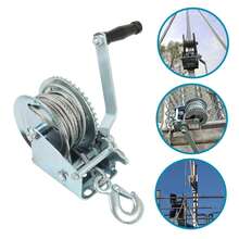 Heavy Duty Hand Winch 1600lbs High Carbon Steel Silver With 32Ft Rope For ATVs Trailers Auto Marine - Silver - View 7