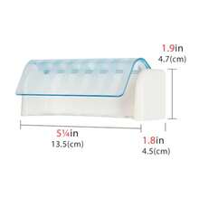 5 Slots Wall Mount Toothbrush Holder With Cover Self Adhesive Toothbrush Storage Organizer For Shower Toothbrush Hanger With Automatic Toothpaste Squeezer Dispenser - 白色+藍色 1包 - 查看 2