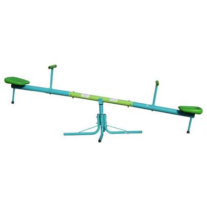 Garden Teeter Totter Kids Playground Seesaw Steel Outdoor Seesaw 360 Degree Rotation Seesaw Playground Equipment Blue