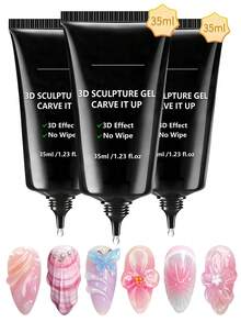 GLOZ 2pcs 15ml 3D Sculpting Gel, Suitable For Nail Art Design And DIY Manicure - Clear Gel Polish For Painting, Shaping, Sculpting And Decorating