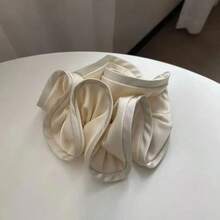 1 chiếc dây buộc tóc kiểu cổ điển bằng lụa satin giả, chất liệu cao cấp thân thiện với da, viền xếp ly, phụ kiện tóc thanh lịch, dây buộc tóc kiểu scrunchy. - Nhiều màu - Xem 6