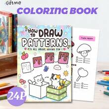 GDTME This Is A Painting And Coloring Tutorial Book That Teaches You Step-By-Step How To Draw Various Cute Animals And Food. Suitable For Beginners With No Prior Experience, The Book Contains Fun And Adorable Doodles. This Is A Relaxing And Enjoyable Gift, Perfect As Back-To-School Supplies, Stationery, A4 Size, And Also An Ideal Gift For Book Lovers. - Multicolor - View 11