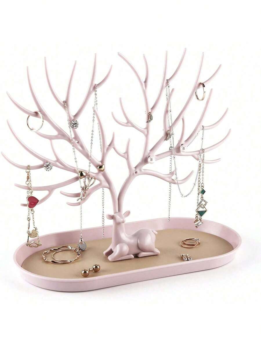 EstiloTendenciaMORE&LESS - Soporte De ExhibicióN De Joyas De Cuernos, Organizador Colgante De Torre De áRbol Para Anillos, Arete, Collares, PulserasCalidad PremiumVersióN Mejorada - Rotación - Ver 1