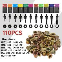 16 Inch Rivet Nut Tool, Professional Rivet Nut Tool Kit With 11 Metric & Inch Mandrels M3 M4 M5 M6 M8 M10 M12, 10-24, 1/4-20, 5/16-18, 3/8-16, 110pcs Rivnuts And Case - WE-889 - Black - View 5
