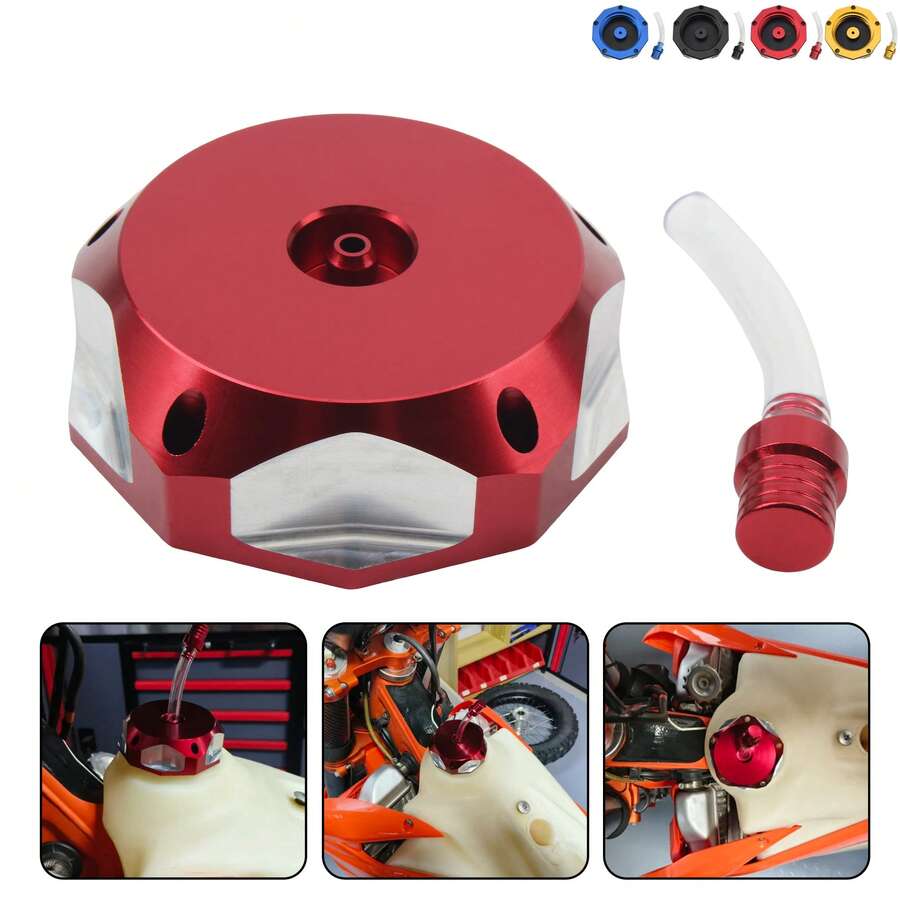 PowerMotor Motorcycle Fuel Tank Cap Suitable For CR CRF XR TZ WR Kawasaki KFX KLX KX And KXF Series Motorcycles, CNC Fuel Tank Cap - A - View 1