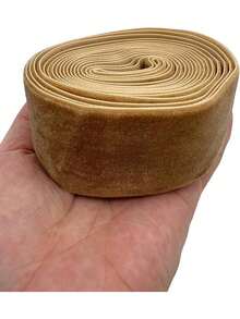 EstiloTendenciaPEPPERLONELY - Cinta De Terciopelo De Una Cara De 3 Yardas, 38 Mm, Color CaquiCalidad PremiumVersióN Mejorada - Caqui - Ver 2