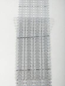 1/2yards 4.5 Inch X 1Yard Sparkling Flower Shape Diamond Mesh Wrap Roll Faux Crystal Rhinestone Mesh Ribbon For Wedding, Birthday, Arts & Crafts,Etc (Silver)