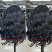 18英寸黑色卷曲波浪合成假发，带发带，Yaki波浪造型，适合女性，外观自然。 - 黑色 - 查看 7