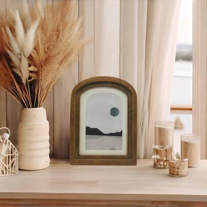 TIANNING 1 Pc 5X7 Inch Vintage Arch Picture Frame - Antique Style Wall Hanging Decor With Farmhouse Accents, Elegant Tabletop Display For Classic Portraits, Wedding, Sport, Office, And Room Decor - Picture Frame For Birthday, Wedding, Valentine's Day, Cozy Bedroom Decor, Wall Decor, Perfect Gift For Easter