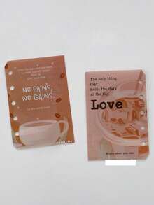 1 pieza Estilo Ins PP Mocha Serie de Moda Pequeña Hoja Suelta Fresca Página Interna DIY Diario Tarjeta Desmontable Almacenamiento Página Interna - Moca de menta - Ver 7