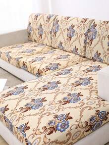 1 pieza Funda de cojín de sofá de tela de seda de leche con estampado, funda de sofá, fundas de sofá, funda de sofá en forma de L, funda de sofá de 3 plazas, fundas de cojín grandes, funda de cojín grande, sofá, mantas para sofá - color café - Ver 8