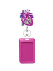 1pc Retractable Nurse ID Badge Holder, Can Be Used As Keychain, Key Chain, ID Card Holder, With Keyring, Cute Heart-Shaped Acrylic ID Badge Holder, Great Gift For Women, Nurses, Doctors, Employees. Valentine's Day Car Accessories Hanging Ornament, Gothic Y2K Style Bag Hanging Strap With ID Holder, Christmas Car Accessories Hanging Ornament, Creative Gift For Teachers, Friends, Sisters - Multicolor - View 22