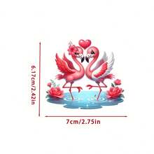 Adornos para árbol de San Valentín con bonitos flamencos rosas, adornos colgantes para fiestas en casa y oficina. - Rosa - Ver 3