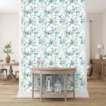 1 Rolo de Papel de Parede Autoadesivo com Estampa de Folhas de Eucalipto em Azul Menta, 44 x 1000 cm (17,32 x 393,70 polegadas), Impermeável, Fácil de Aplicar, Removível, Decoração para Casa, Estilo Boêmio Minimalista, Adesivo de Vinil para Parede, Fácil de Instalar, Ideal para Cozinha, Sala de Estar, Quarto, Banheiro, Sala de Jantar, Escritório, Escola, Armários, Mesas e Renovação de Móveis. - Azul Menta - Ver 2