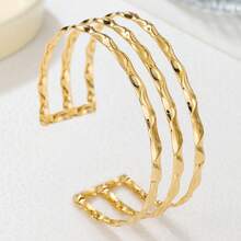 Damen minimalistische Metallarmband, elegant und luxuriös, geeignet für Freundschaft, Feste, Partys, Dates und den täglichen Gebrauch - Goldgelb - Übersicht 14