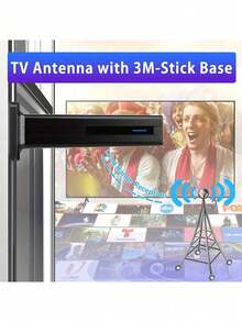 360° Super Strong Signal HD TV Antenna - 580 Mile Free HD Broadcast Range, Supports 4K/1080p, Easy Installation, Suitable For Urban And Rural Areas, Outdoor Antenna | Stylish Black Design | Easy To Install - Black Blue - View 3