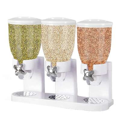 2L*3 Triple Food Dispenser - Countertop Storage For Cereal Nuts & Dry Snacks