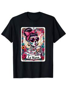 Camiseta del Día de Muertos para Hombre y Mujer - Camiseta con Estampado Floral de Calavera Ravana - Camiseta Suave y Transpirable, Adecuada para el Día de Muertos, Regalo para el Día de la Madre en España - Ropa Cultural Mexicana Vintage - Tallas S-X (Negro) - Ropa Casual Ligera para Uso Diario, Ropa Festiva, Diseño Vintage, Material Cómodo, Construcción Duradera, Camiseta de Cuello Redondo, Regalo para Compradores, Camiseta Estampada para Hombre, Camiseta de Hombre, Ropa de Hombre, Camisa de Hombre - Negro - Ver 1