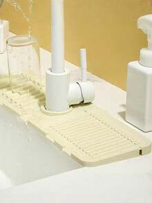 1/2pcs Silicone Faucet Splash Guard, Anti-Splash, Narrow Edge Can Be Trimmed, Suitable For Sink, Kitchen Sink, Dish Rack, Kitchen Drain - Multicolor - View 4