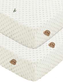 2 piezas Juego de sábanas para bebé engrosadas, unisex, sábana ajustable con bordado de animales para cama de niños, estilo Ins, se ajusta a colchones rectangulares, redondos y ovalados, ajuste flexible para diferentes tamaños de cuna/colchoneta de bebé - Multicolor - Ver 22