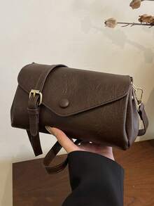 Túi đeo vai nắp gập bất đối xứng màu trơn mới, chất liệu da mềm mại, mịn màng, kiểu dáng cổ điển dành cho nữ, phù hợp để đi mua sắm, đựng ví, cho phụ nữ trẻ, sinh viên đại học, các cặp vợ chồng mới cưới, nhân viên văn phòng, v.v. Rất thích hợp cho văn phòng, trường đại học, công việc, kinh doanh, đi làm, hoạt động ngoài trời, du lịch và các dịp dã ngoại. - Cà phê - Xem 6