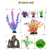 Aquarium Decor Plastic Plants And Cave Rock Decoration Set, Small/Large Package, Underwater Landscape Ornaments, Resin Fake Mountain, Hideaway House, Castle, Suitable For Goldfish Aquarium Accessories - A - View 17