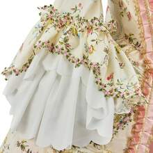 French Queen Costume  Dress Floral 18th Century Victorian Dress Women's Rococo Medieval Ball Gown - Hoa - Xem 5