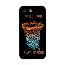 Canasta de baloncesto con texto motivacional sobre fondo negro. Esta elegante funda es compatible con los modelos  17, 16, 15, 14 Pro Max, 13, 12, 11, XR y XS Plus. Fabricada en silicona de vidrio, ofrece protección contra golpes y caídas, además de una sensación superior. Es un regalo ideal para familiares, amigos y seres queridos, y una opción perfecta para Año Nuevo. - Negro - Ver 2