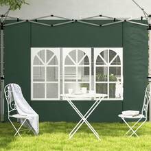 Outsunny 2 Paredes Laterales para Carpas de 3 x 3 / 3 x 4 m, 295x195 cm, Paredes Laterales de Repuesto para Cenador de Tela Oxford con Ventana, para Jardín, Exteriores, Fiestas - Verde - Ver 8