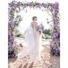 2Pack Artificial Peony Flower Garland - Silk Peony Garland With White Flowers Wedding Party Table Decoration, 6ft/Strand - 紫藤 + 2 - 查看 2