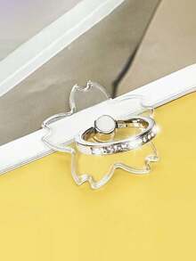 Cherry Blossom Rhinestone Phone Holder, Transparent Cherry Blossom Stand, 360° Rotating Ring Holder, Transparent Phone Stand Compatible With Most Phones, Tablets And Phone Cases, Suitable For IPhone, Android Phones, Birthday Gift, Gift For Family And Friends, Phone Ring Holder, Phone Accessories - Multicolor - View 6