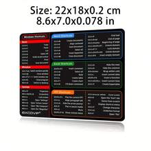 1pc Minimalist Windows Keyboard Shortcuts Mouse Pad, Large Desk Mat With Office Software Shortcut Keys For Students, Non-Slip Keyboard Pad With Computer Mouse Shortcut Pattern - Multicolor - View 6