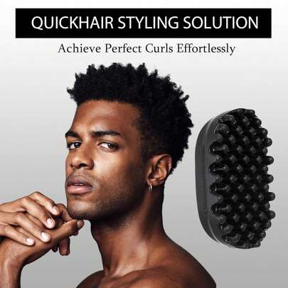 2支装橡胶扭扭发梳，适用于非洲卷发、波浪发和脏辫，多种孔径可选，经久耐用，男女老少皆宜，适合各种发长和发型，黑色，美发造型套装，美发工具