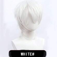 Rambut Sintetis Pendek Lurus Hitam Merah Muda untuk Pesta Anak Laki-laki, Tahan Panas, Rambut Palsu Tipe Mullet Kepala Ikan, Wig Cosplay Pria - MultiWarna - View 8