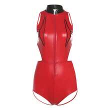 Autumn New Fashion Women's Jennie Style Sexy Red Sleeveless Jumpsuit - Chân váy midi màu đỏ K25J77439 - Xem 7