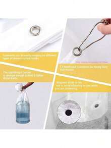 EstiloForro de cortina de ducha de plástico transparente extra largo, ligero de 182.88 x 203.2 cm, forro de cortina transparente para baño, ducha y sala de exposición, con Gromments de metal aVersión mejorada - 1 - Ver 6