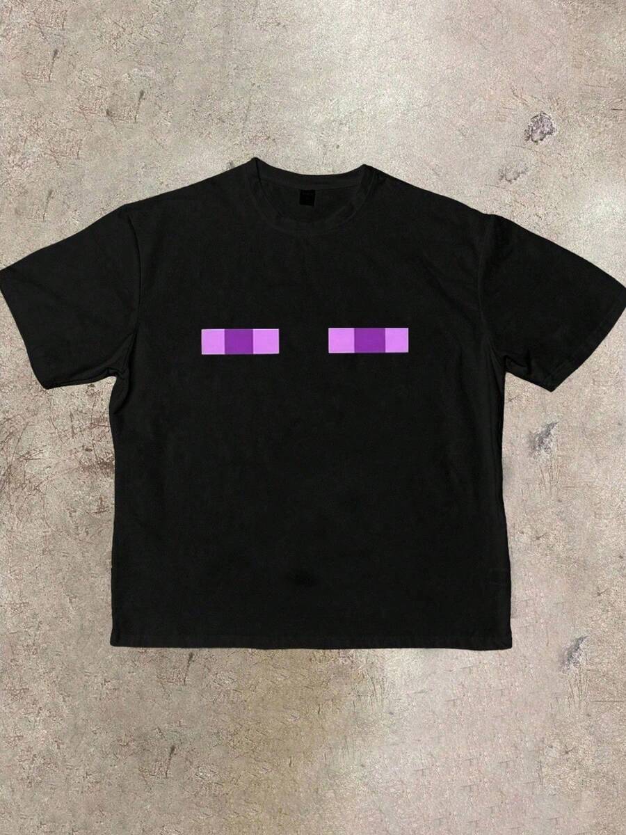 Manfinity Dauomo Mens Round Neck Short Sleeve T-Shirt Fashionable For Summer - 黑色 - 查看 1