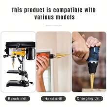 3支装 4-12/20/32mm 高速钢钛涂层阶梯钻头，金属和木材阶梯锥形钻头，适用于电动工具