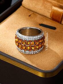 1pc Handmade Luxury Ring, Elegant Synthetic Zirconia Wedding Band, Birthday/Anniversary Gift For Women & Men, Party Jewelry, Wedding Engagement Ring - Ring - View 2