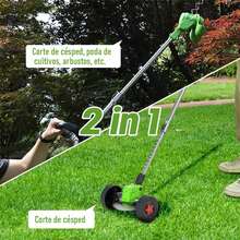Desbrozadora Electrica Inalambrica 4 En 1, Podadora Electrica Y Cortadora De Pasto Para Jardin; Desbrozadora Pasto Telescopica Con Cabezal 0-90°, Podadora Cesped Ligera Con Bateria Recargable Potente - Verde oscuro - Ver 9