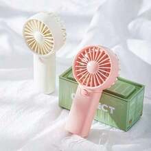2025 Latest Portable Mini Handheld Fan - Lightweight, Battery-Powered (AAA) For Office, Travel, And Camping - Pink & White Options, Wearable Design (Batteries Not Included), Personal Cooling Device |    Mini Fans |   Durable Plastic Construction, Mini Handheld Fa - 藍色 - 查看 5