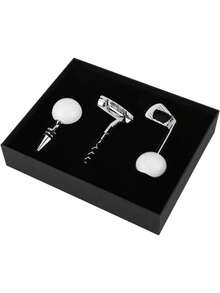 EstiloJuego de Abridor de Vino, Abridor de Botellas de Pelota de Golf, Abridor Manual de Botellas de Vino, Kit de Sacacorchos con Mango de Aleación de Zinc, para Boda, Cumpleaños, Día, Juego de Regalo de ViVersión mejorada - 1 - Ver 1