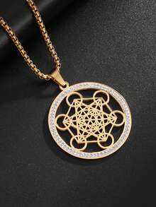 1件新款时尚不锈钢七天使魔法圆环吊坠，镶嵌立方氧化锆六角星护身符，男女皆宜珠宝 - 時尚 - 查看 6