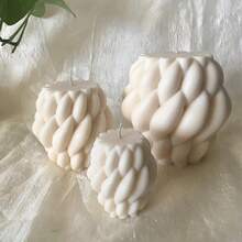 DIY树脂模具，旋转雨滴蜡烛模具，几何石线球底座硅胶模具，适用于DIY工艺品、家居装饰配件