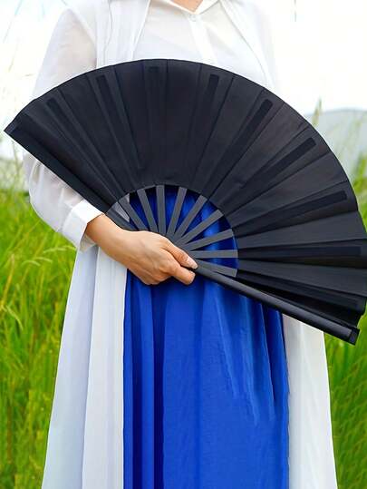 Double-Sided Plastic Folding Hand Fan, Portable Mini Hand-Held Folding Fan, Classic Design Hand Fan For Tai Chi, Dance, Summer Cooling, Beach Travel, Compact & Lightweight, Ideal For Decoration, Valentine's Day, Travel Essentials